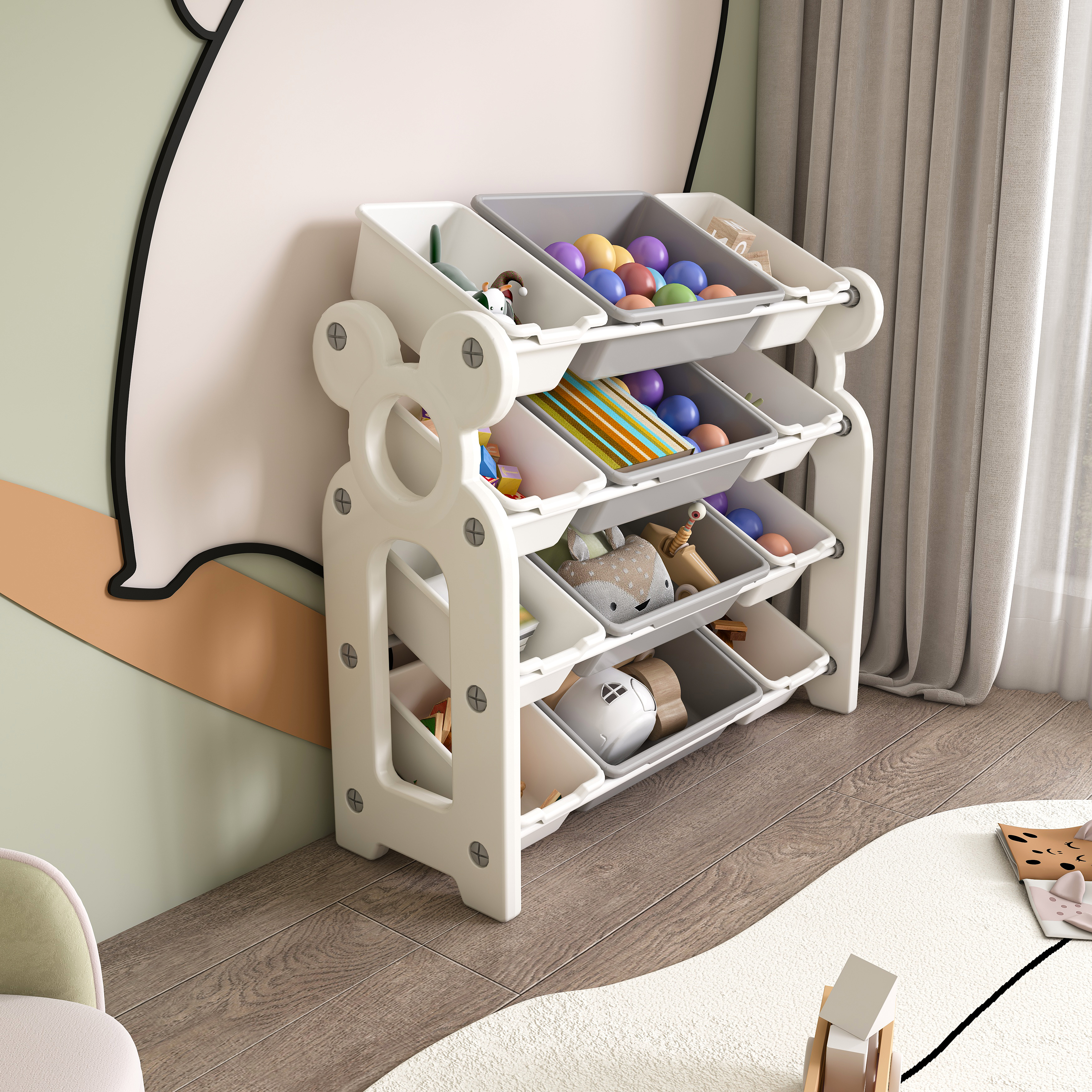 Kids Toy Storage Organizer With 12 Bins view 2