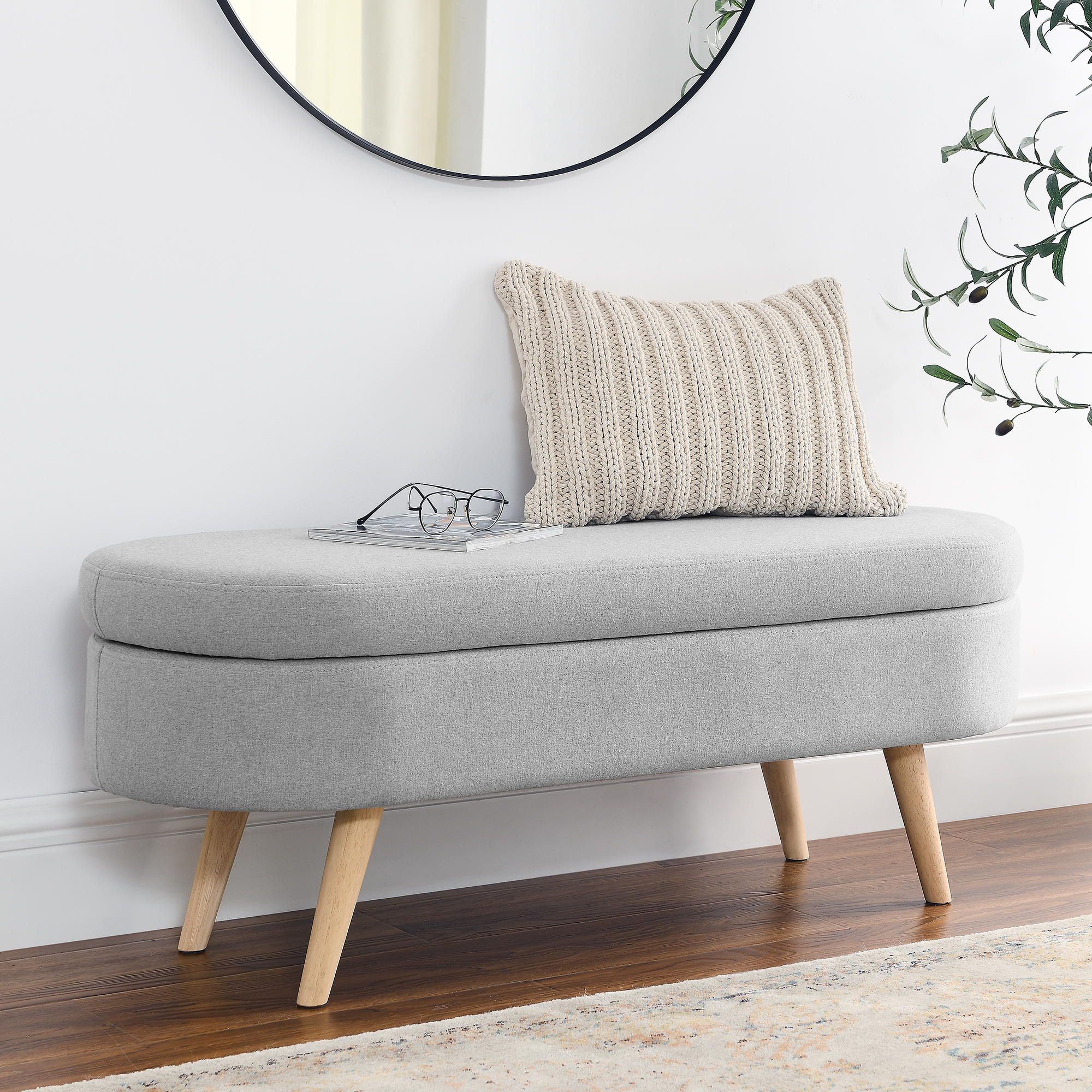 Oval Storage Ottoman Bench, picture 5 of 5