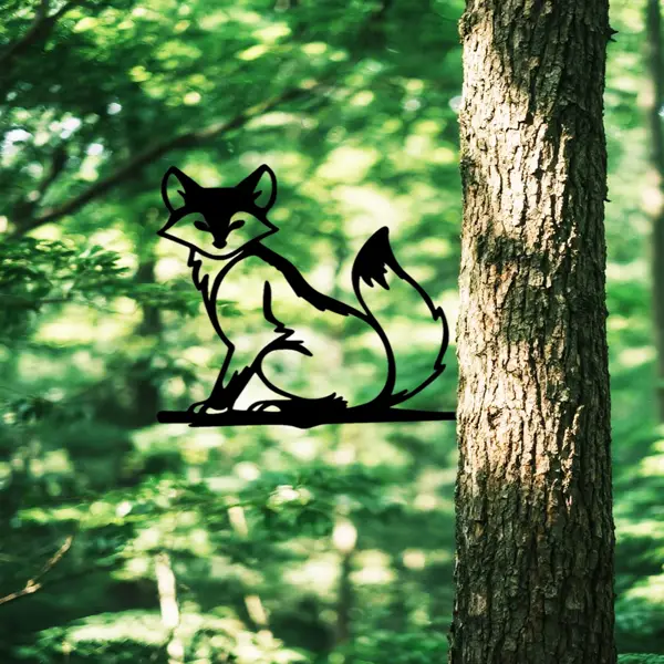 CIFbuy Vintage Tree Stump Wall Art Black Iron Animal Silhouette Sign Rustic Farmhouse Decor For Garden Porch Yard Indoor Outdoor Wall (TikTok, Temu Pick-up Serv