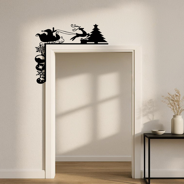 CIFbuy Removable Christmas Sleigh Wall Decals Holiday Home Decor Stickers(TikTok, Temu Pick-up Service)