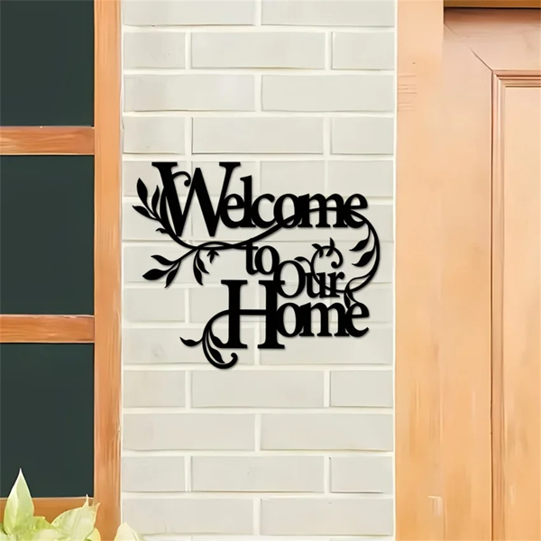 CIFbuy Aluminum Welcome Floral Wall Art Home Entryway Decor For Housewarming Gift (TikTok, Temu Pick-up Service)