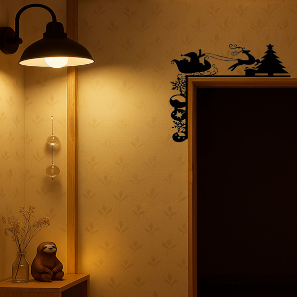 CIFbuy Removable Christmas Sleigh Wall Decals Holiday Home Decor Stickers(TikTok, Temu Pick-up Service)