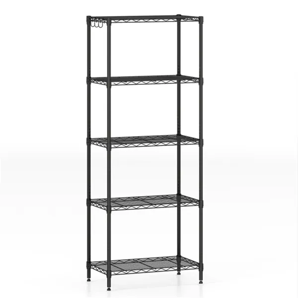 5-Tier Heavy-Duty Metal Wire Shelving, 750 LBS Total Load With Multi-Grade Per Shelf Capacity For Garage & Kitchen