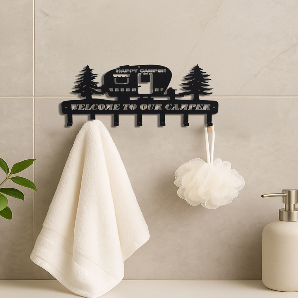 CIFbuy Rustic Pine Tree Wall Hooks Heavy Duty Iron Coat Key Rack Entryway Organizer(TikTok, Temu Pick-up Service)