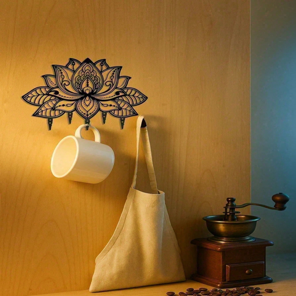 CIFbuy Sleek Metal Wall Mounted Key Holder And Mail Organizer With Hooks For Entryway Storage (TikTok, Temu Pick-up Service)