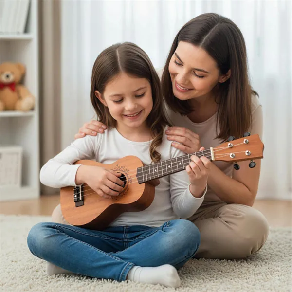 21 Solid Mahogany Ukulele With 15-1 Professional Tuners, Complete Starter Kit For Beginners