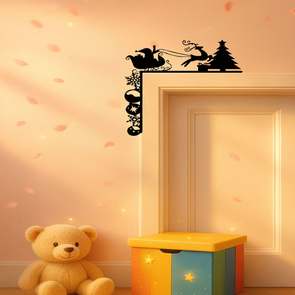 CIFbuy Removable Christmas Sleigh Wall Decals Holiday Home Decor Stickers(TikTok, Temu Pick-up Service)