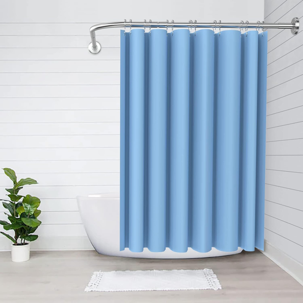 Curved Shower Rod L - Shaped Stainless Steel, Adjustable Stretchable Shower Curtain Rod For Bathroom, Rust - Resistant Expandable Rod With Extra Shower Space, Easy Installation