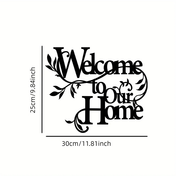 CIFbuy Aluminum Welcome Floral Wall Art Home Entryway Decor For Housewarming Gift (TikTok, Temu Pick-up Service)