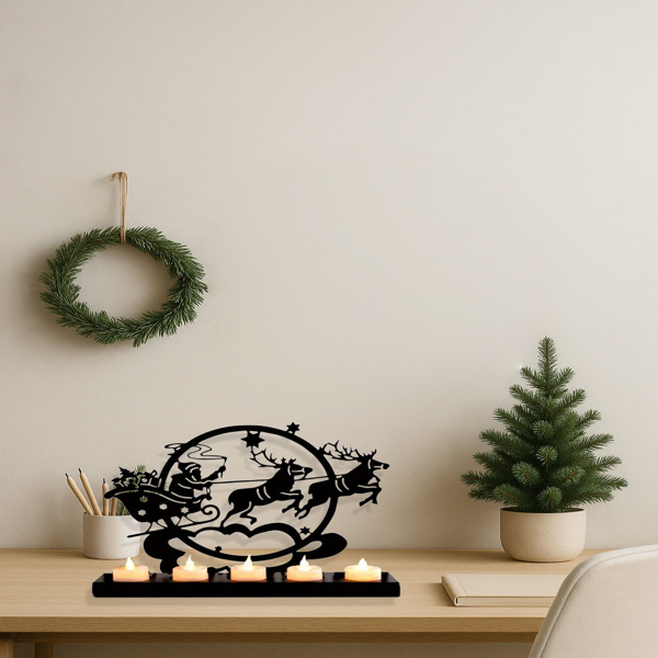 CIFbuy Vintage Iron Reindeer Candle Holder For Christmas Table And Mantel Decor(TikTok, Temu Pick-up Service)