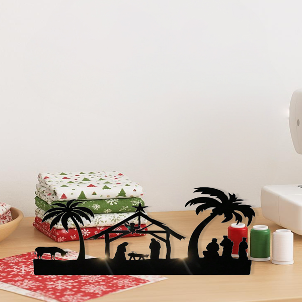 CIFbuy Vintage Rustic Iron Nativity Candleholder Set Christmas Table Centerpiece(TikTok, Temu Pick-up Service)