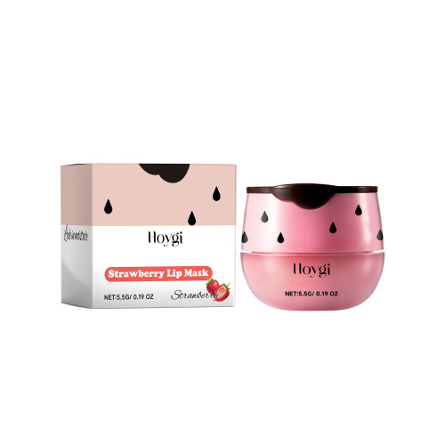 Hoygi Strawberry Lip Mask, Lighten Lip Lines And Gently Moisturize Lips, Remove Dead Skin And Moisturize Lips
