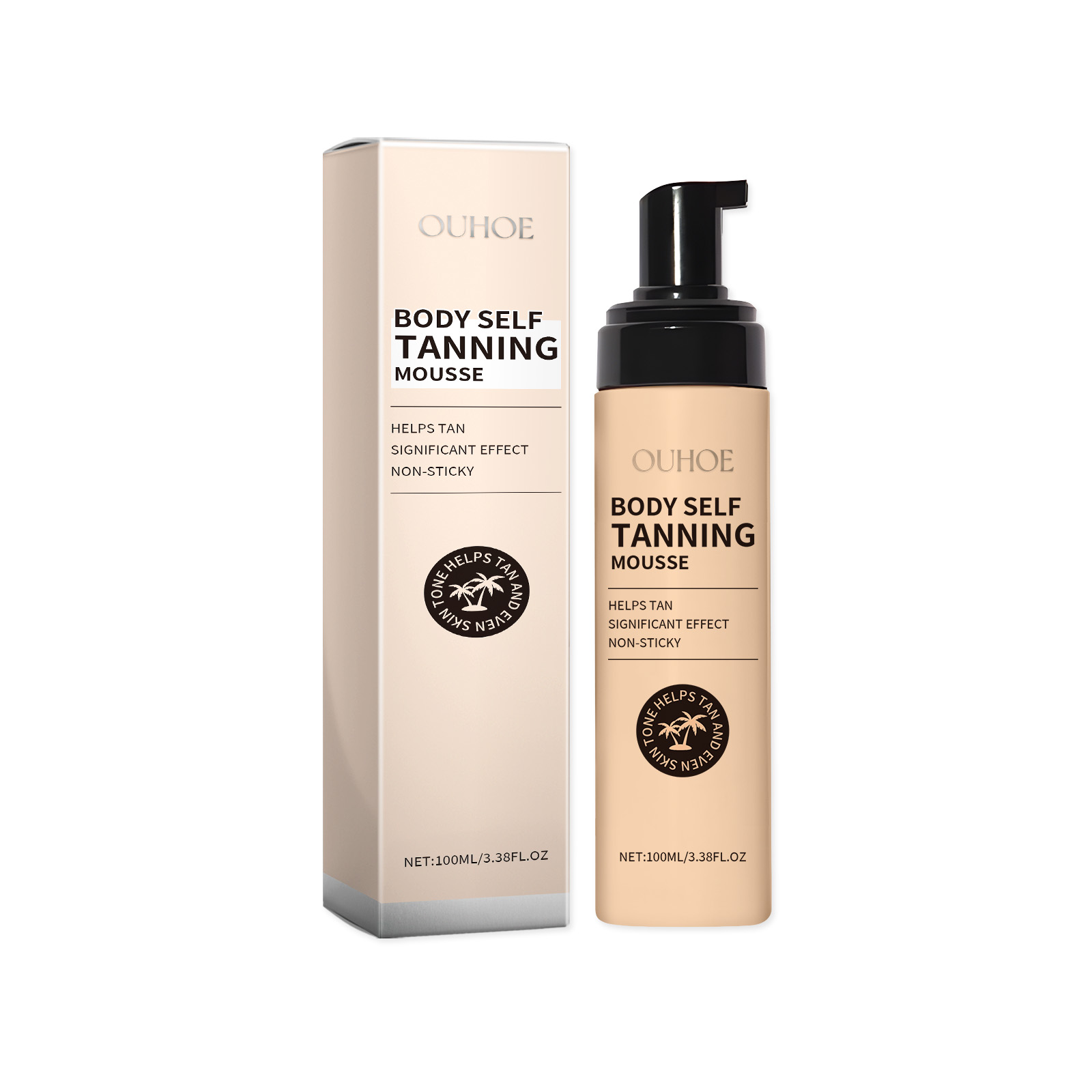 OUHOE Black Body Mousse Summer Tanning Bronzer Moisturizes And Equalizes Skin Tone With A Dark Mousse image 17