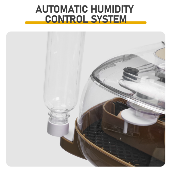 24 Egg Incubator With Automatic Egg Turning, 110V Digital Poultry Hatcher With LED Egg Candler, Temperature & Humidity Control, Auto Water Adding, For Chickens Ducks Quails, Khaki & Transpare