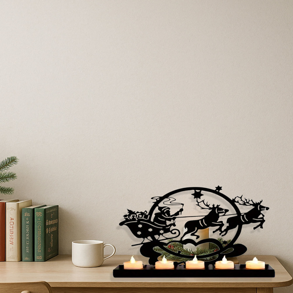 CIFbuy Vintage Iron Reindeer Candle Holder For Christmas Table And Mantel Decor(TikTok, Temu Pick-up Service)