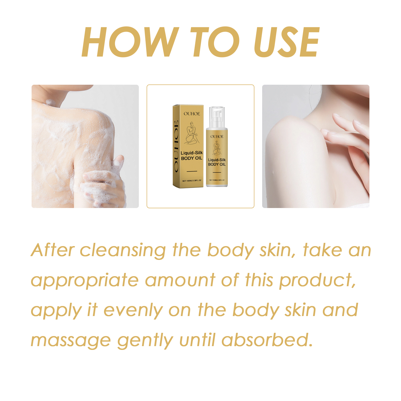 Liquid Silk Body Essence Oil – Hydrating & Firming Daily Moisturizer for Smooth, Radiant Skin