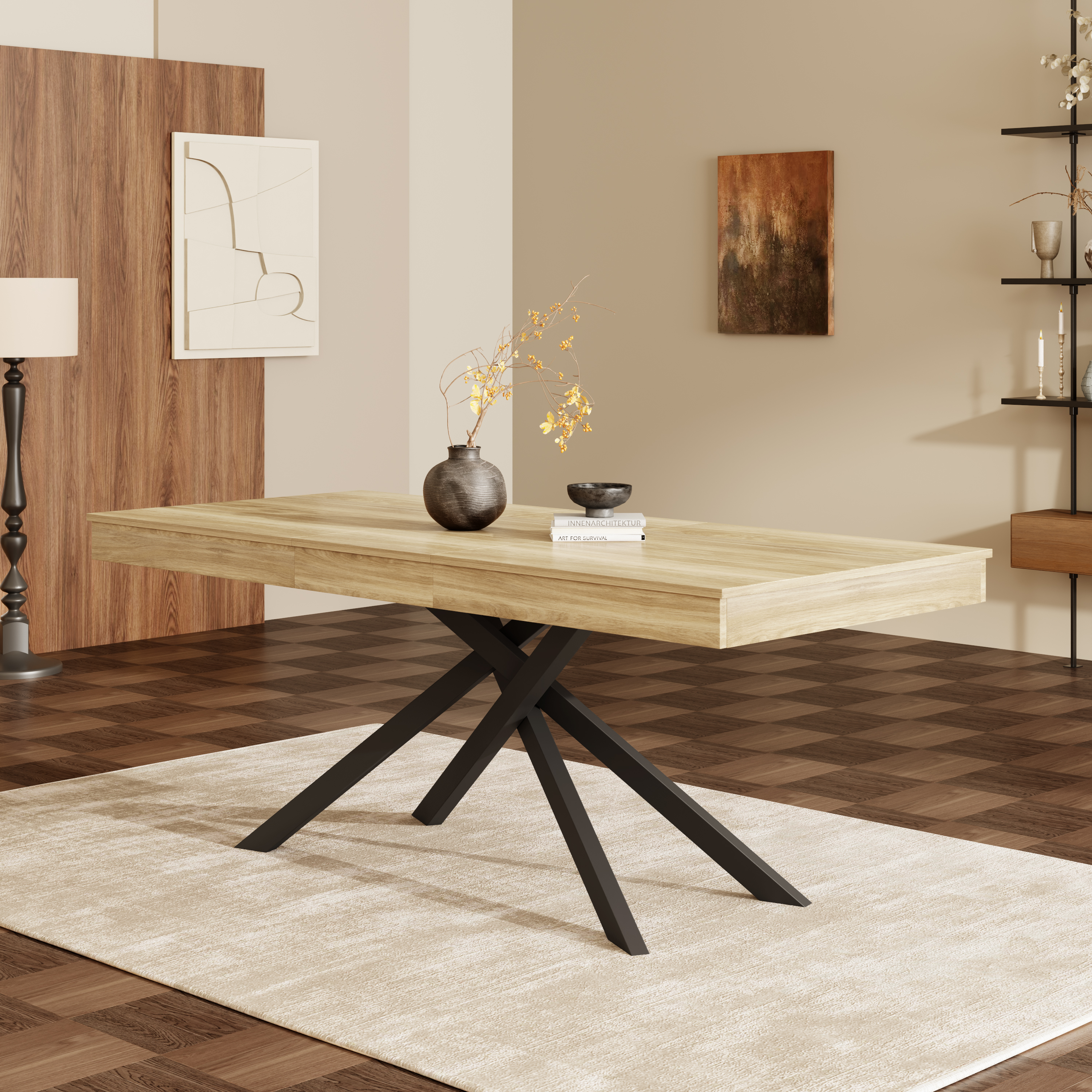 Extendable Dining Table, 140 180x80 Cm, Suitable For 6-8 People, Rectangular — image 4