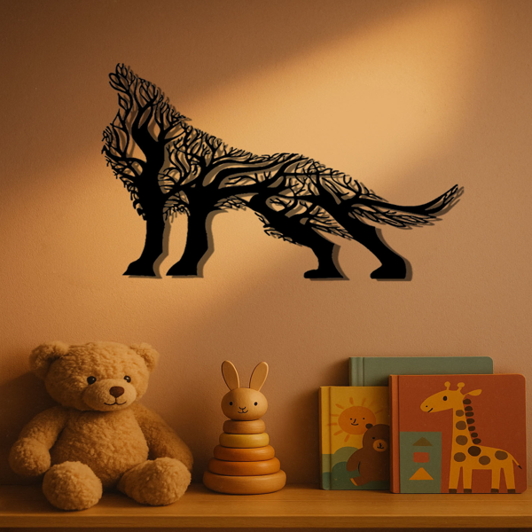 CIFbuy Gothic Howling Wolf Iron Wall Art 3D Sculpture For Living Room Office Decor(TikTok, Temu Pick-up Service)