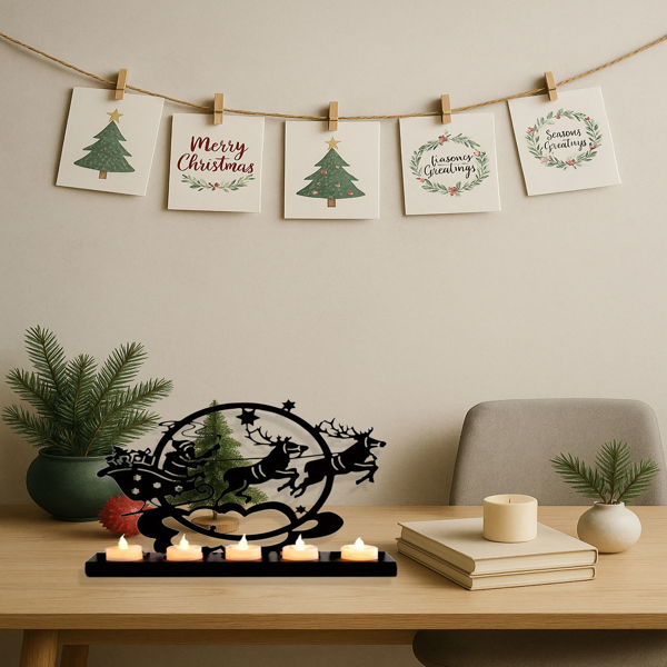CIFbuy Vintage Iron Reindeer Candle Holder For Christmas Table And Mantel Decor(TikTok, Temu Pick-up Service)