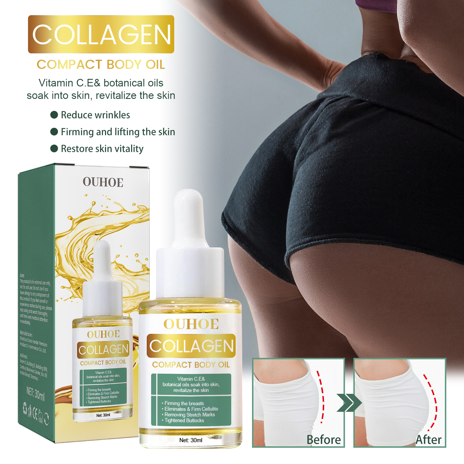 Collagen lift body oil for firming