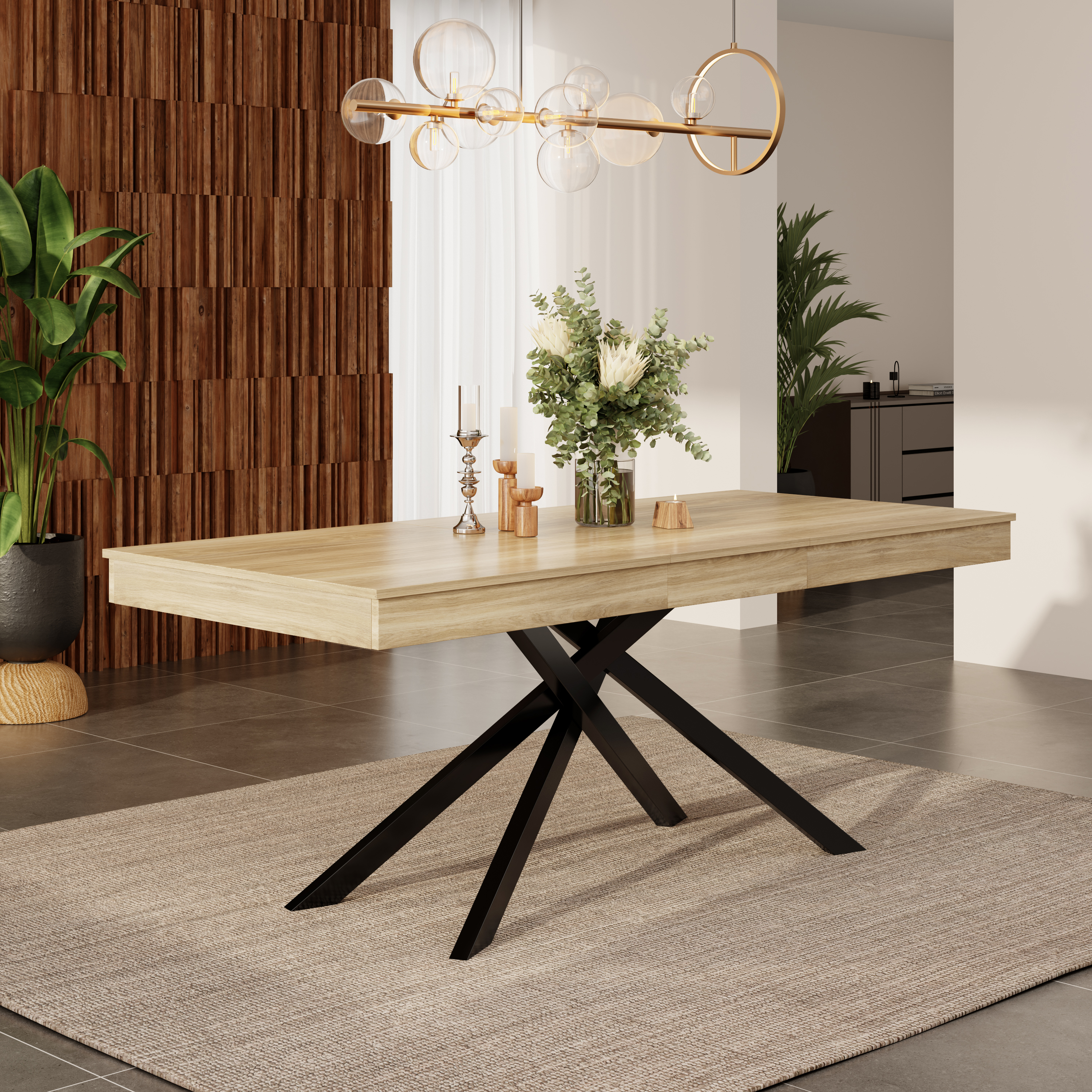 Extendable Dining Table, 140 180x80 Cm, Suitable For 6-8 People, Rectangular — image 2