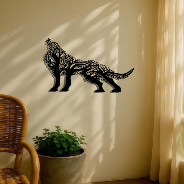 CIFbuy Gothic Howling Wolf Iron Wall Art 3D Sculpture For Living Room Office Decor(TikTok, Temu Pick-up Service)