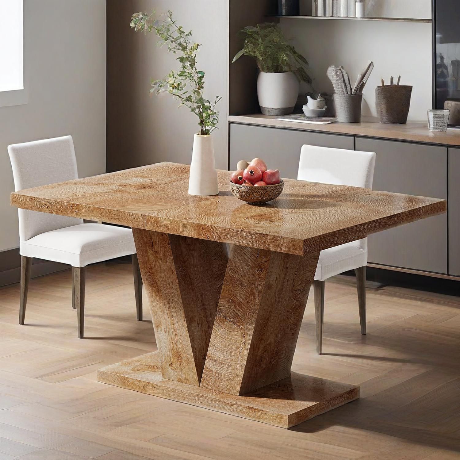 47" Dining Table for 4 – Walnut Brown Farmhouse Kitchen Table