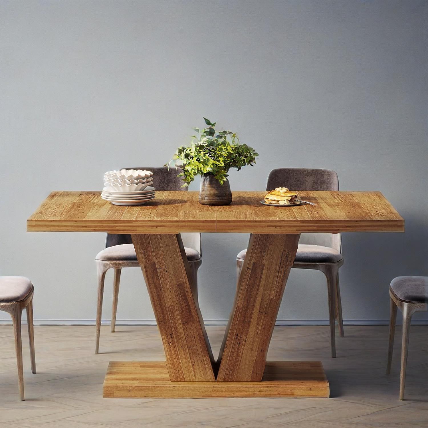 47" Dining Table for 4 – Walnut Brown Farmhouse Kitchen Table