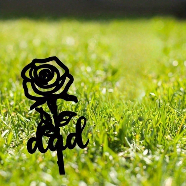 CIFbuy Elegant Waterproof Rose Memorial Stake Cemetery Decor Garden Stone Headstone Accent(TikTok, Temu Pick-up Service)