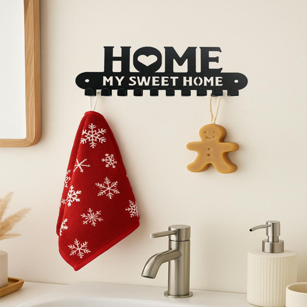 CIFbuy 2-in-1 Halloween Christmas Wall Key Holder With Sturdy Iron Hooks Entryway Organizer Holiday Home Decor(TikTok, Temu Pick-up Service)