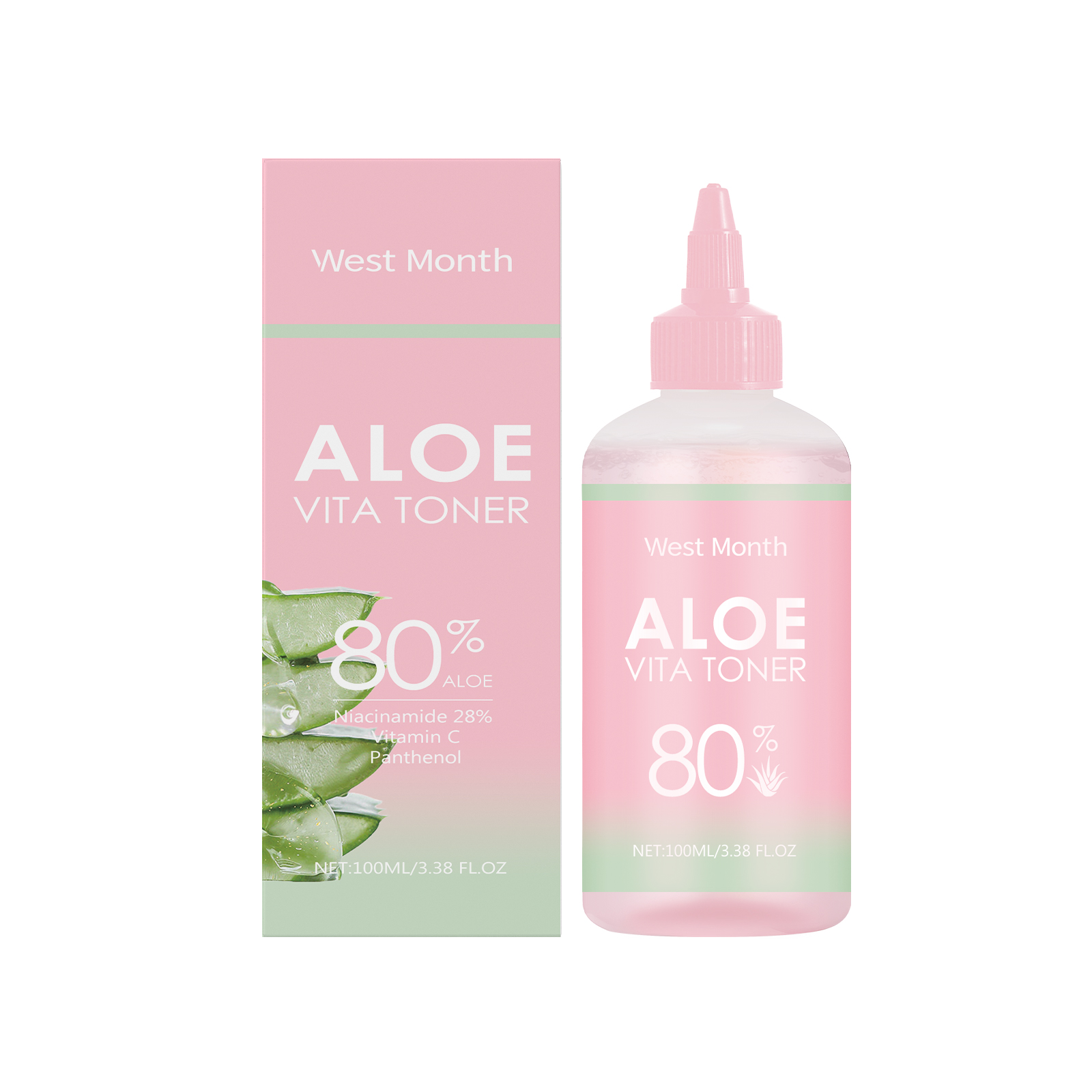 West&Month Aloe Vera Moisturizing Water, Repair Facial Skin Hydrating, Moisturizing, Clear, Elastic And Improve The State_voghion.com