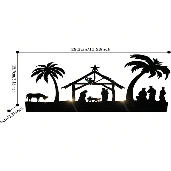CIFbuy Vintage Rustic Iron Nativity Candleholder Set Christmas Table Centerpiece(TikTok, Temu Pick-up Service)