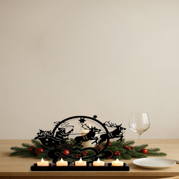 CIFbuy Vintage Iron Reindeer Candle Holder For Christmas Table And Mantel Decor(TikTok, Temu Pick-up Service)