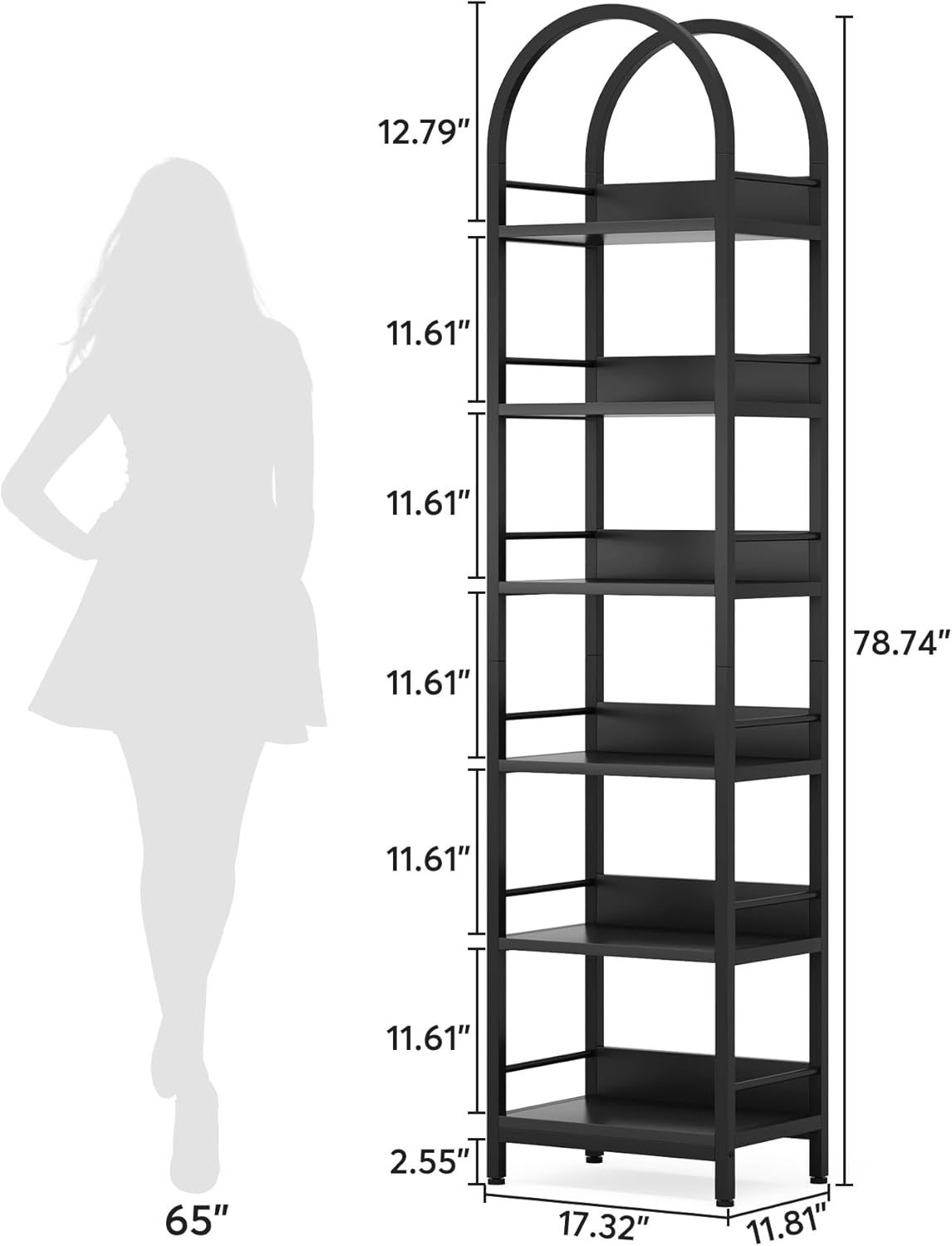 Arched 6-Tier Bookshelf, picture 4 of 4
