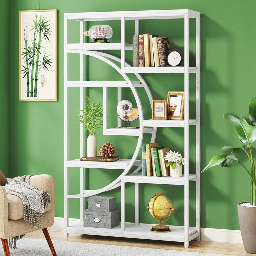Nine-Shelf Geometric Bookcase, picture 3 of 4