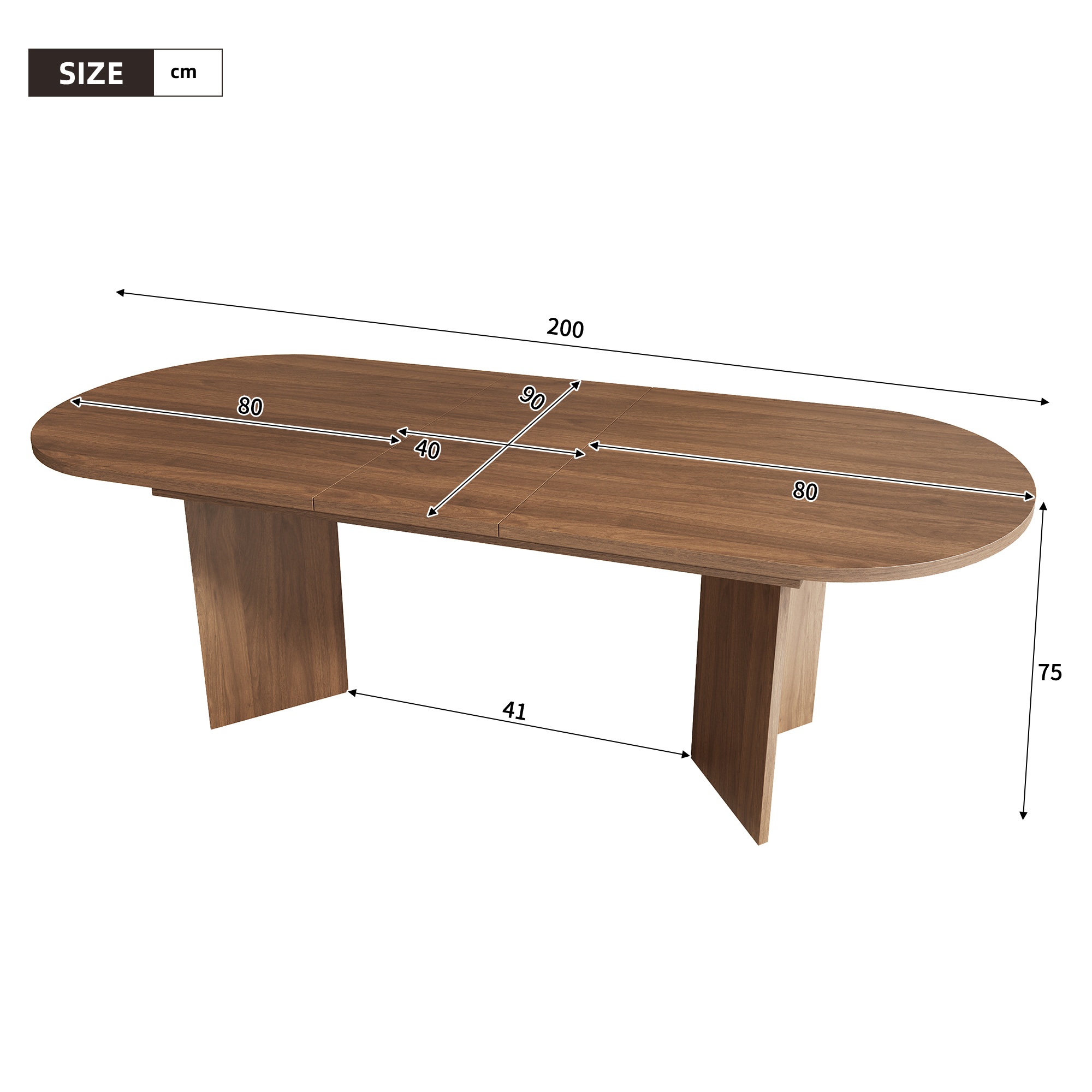 Extendable Dining Table 160-200 X 90 Cm, Suitable For 6-8 People, With Rounded — image 2