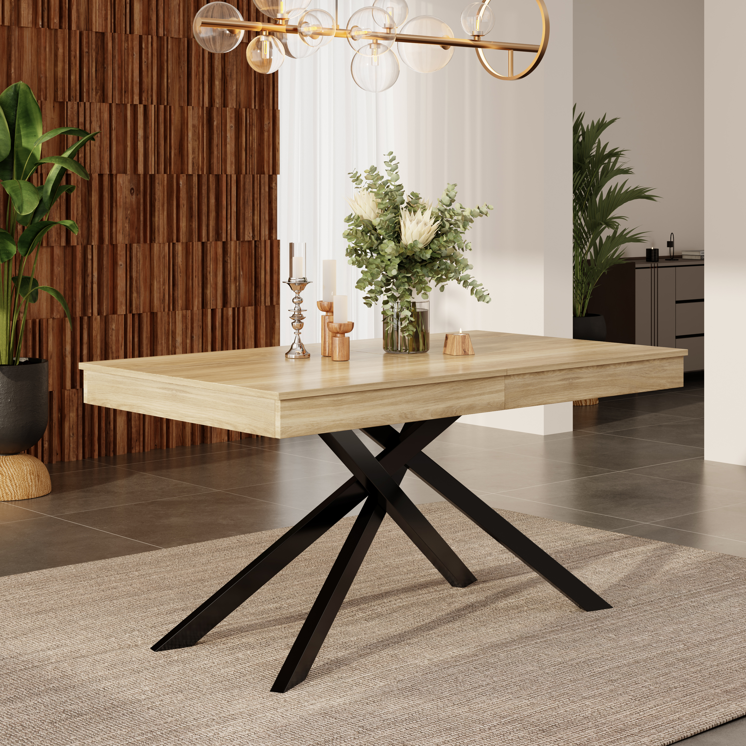 Extendable Dining Table, 140 180x80 Cm, Suitable For 6-8 People, Rectangular — image 3