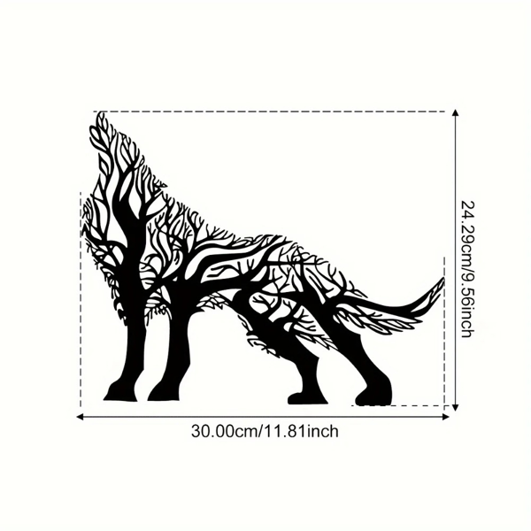 CIFbuy Gothic Howling Wolf Iron Wall Art 3D Sculpture For Living Room Office Decor(TikTok, Temu Pick-up Service)