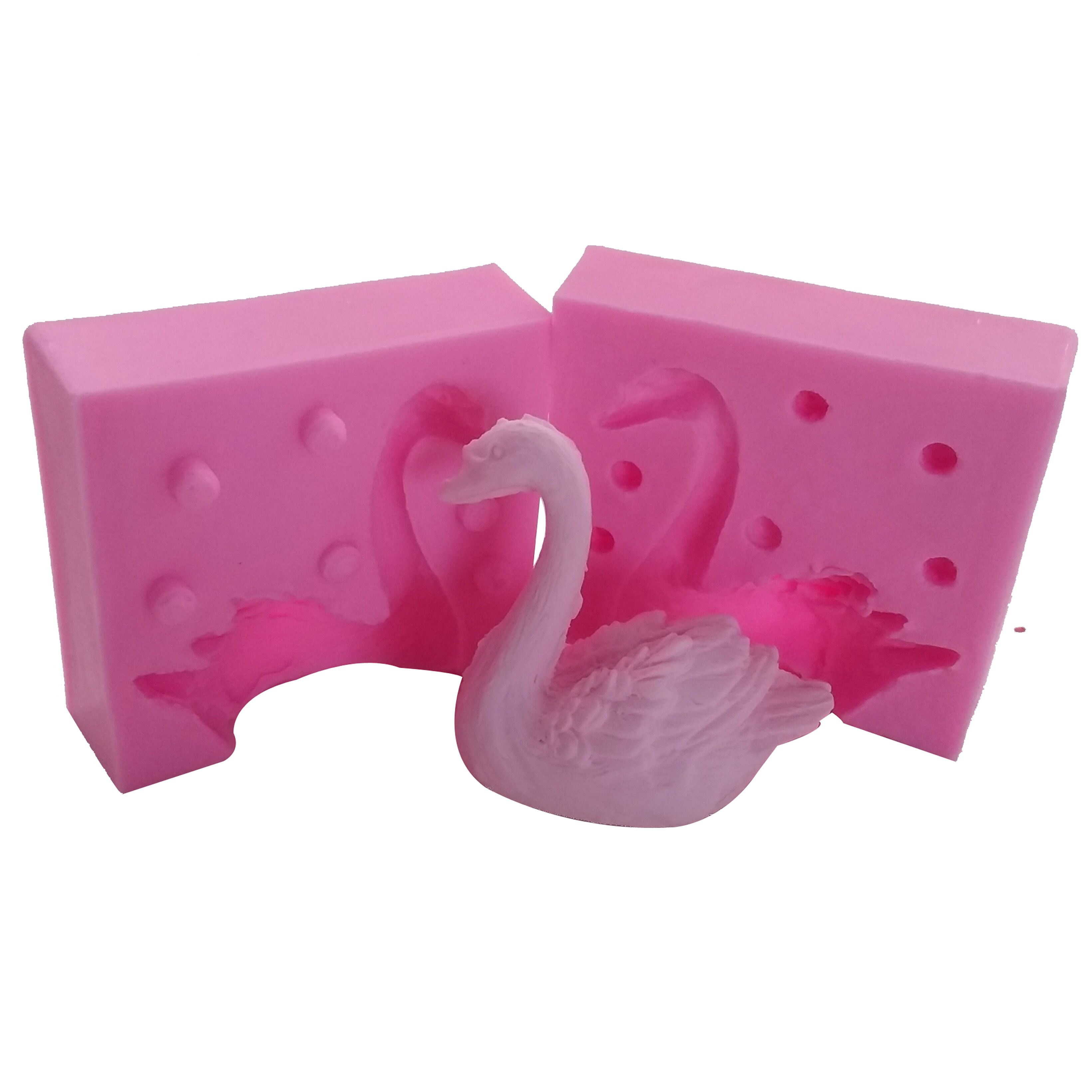 Title 5, Fondant Silicone Mold 3D Three-dimensional Swan...