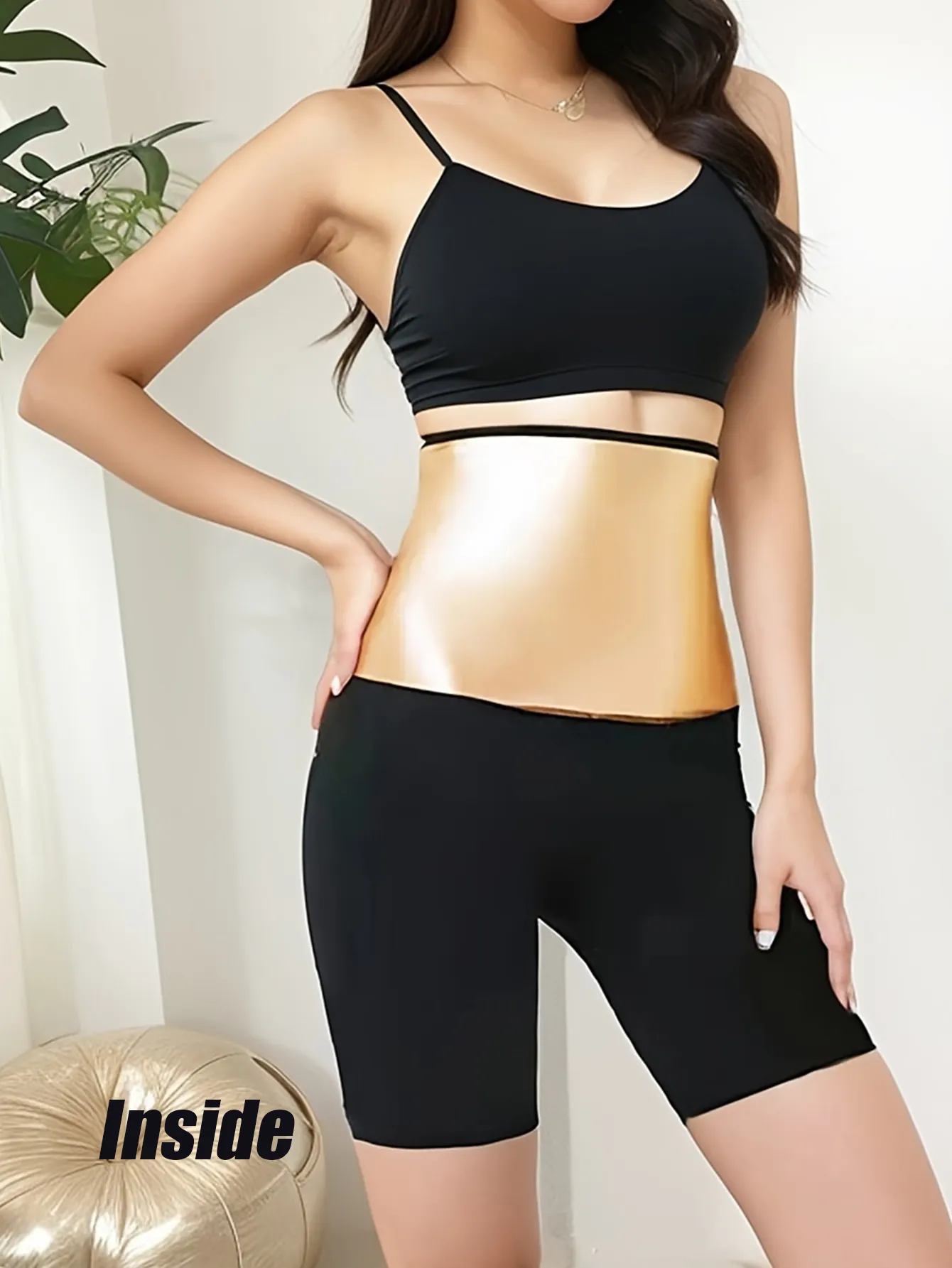 Plus Size Women Sauna Sweat Shorts High