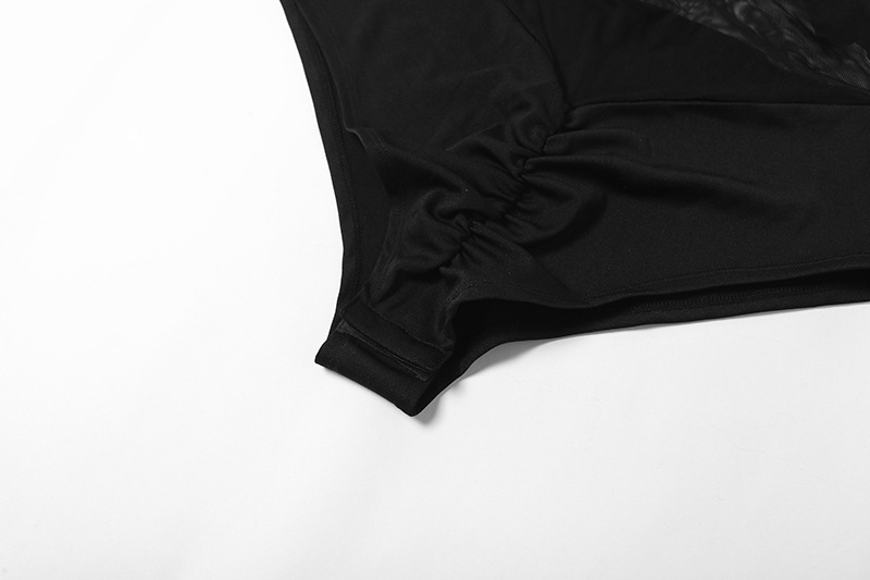 Women’s Sheer Mesh Contrast Bodysuit