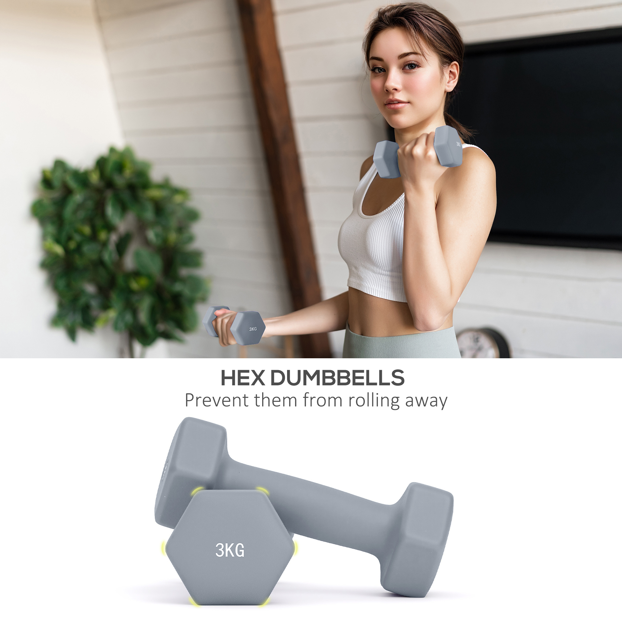 Dumbbell Set With Storage Rack 2 X 1kg, 2 X 2kg, 2 X 3kg — image 11