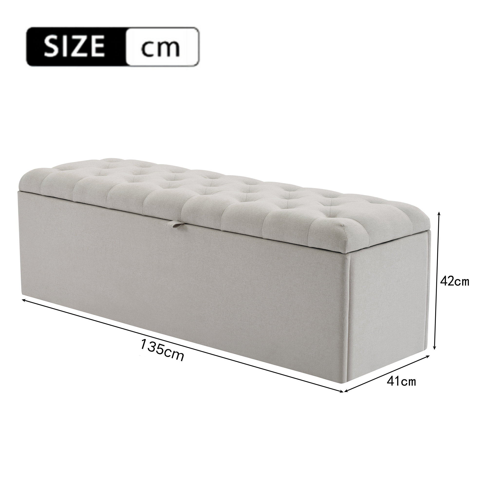 Linen Upholstered Bench, Seat, Bed Stool, With Storage Space, 135 X 41 X 42 — image 4