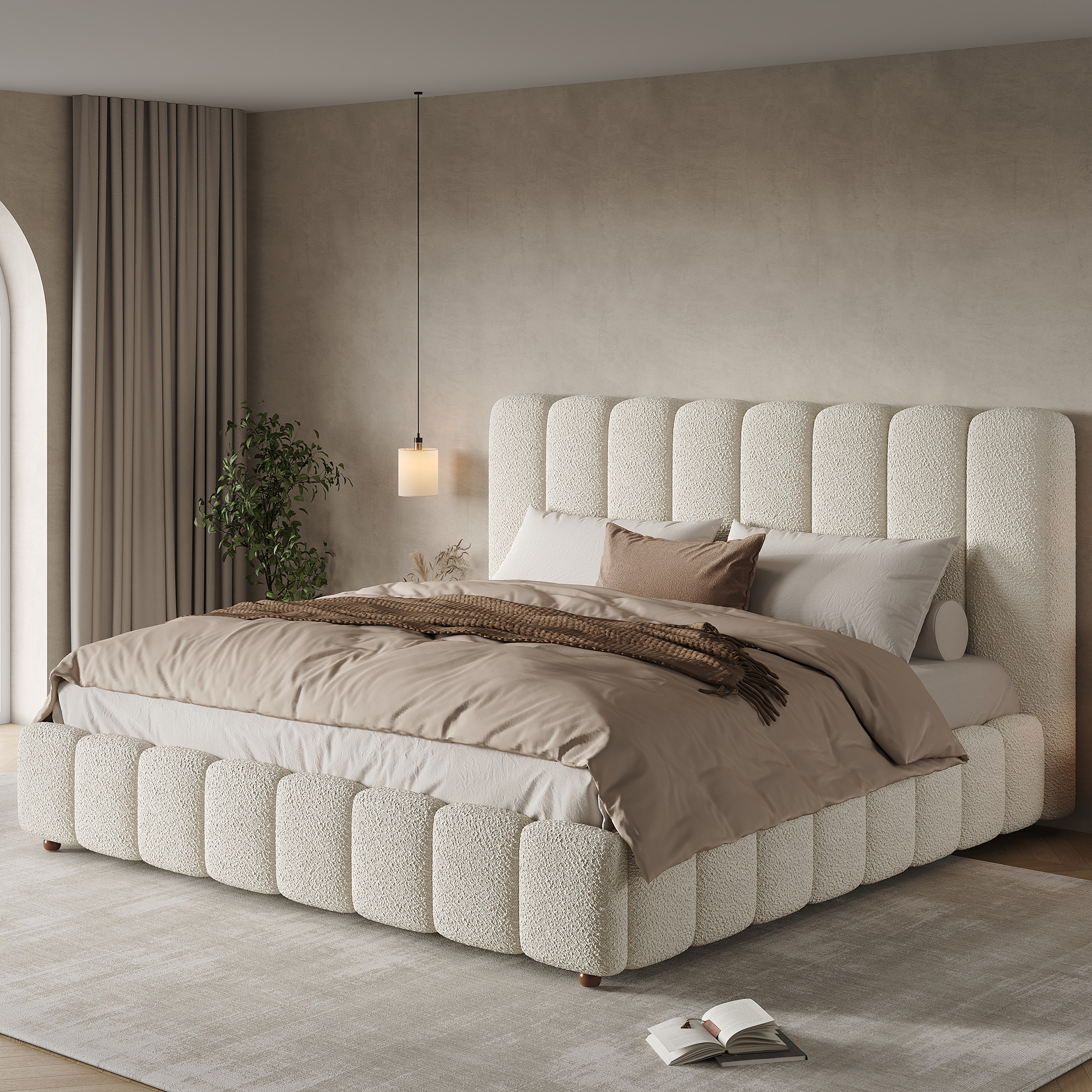 Upholstered Bed, King Size 5ft-150x200cm, Hydraulic Functional With Slatted — image 2
