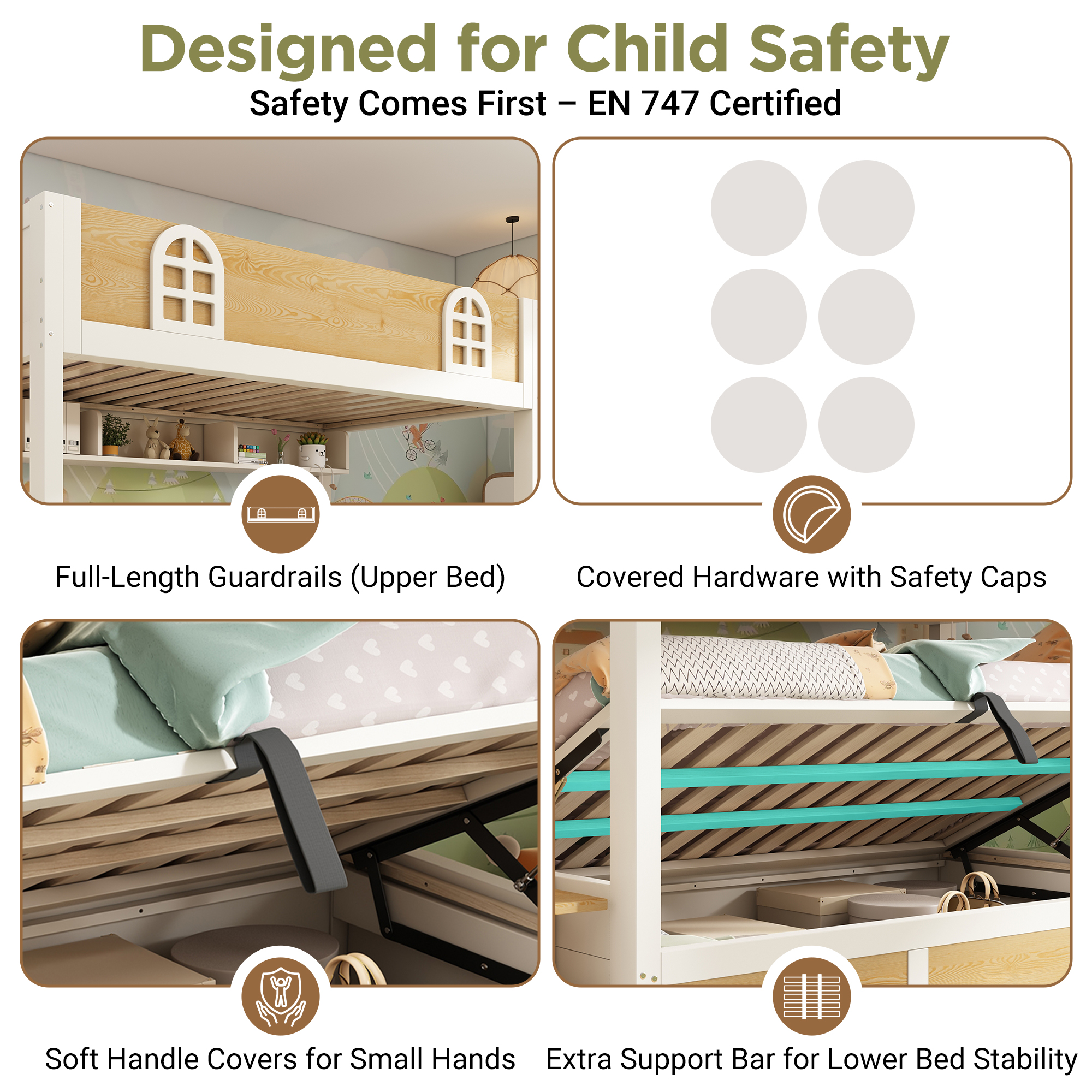 Bunk Beds For Kids, Staircase With Storage Cube, Children's Bed Hydraulic — image 3