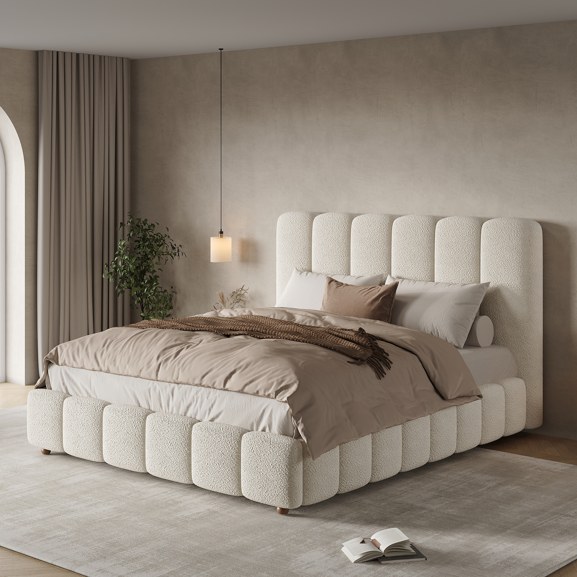 Upholstered Bed, Double 4ft6-135x190cm, Hydraulic Functional With Slatted