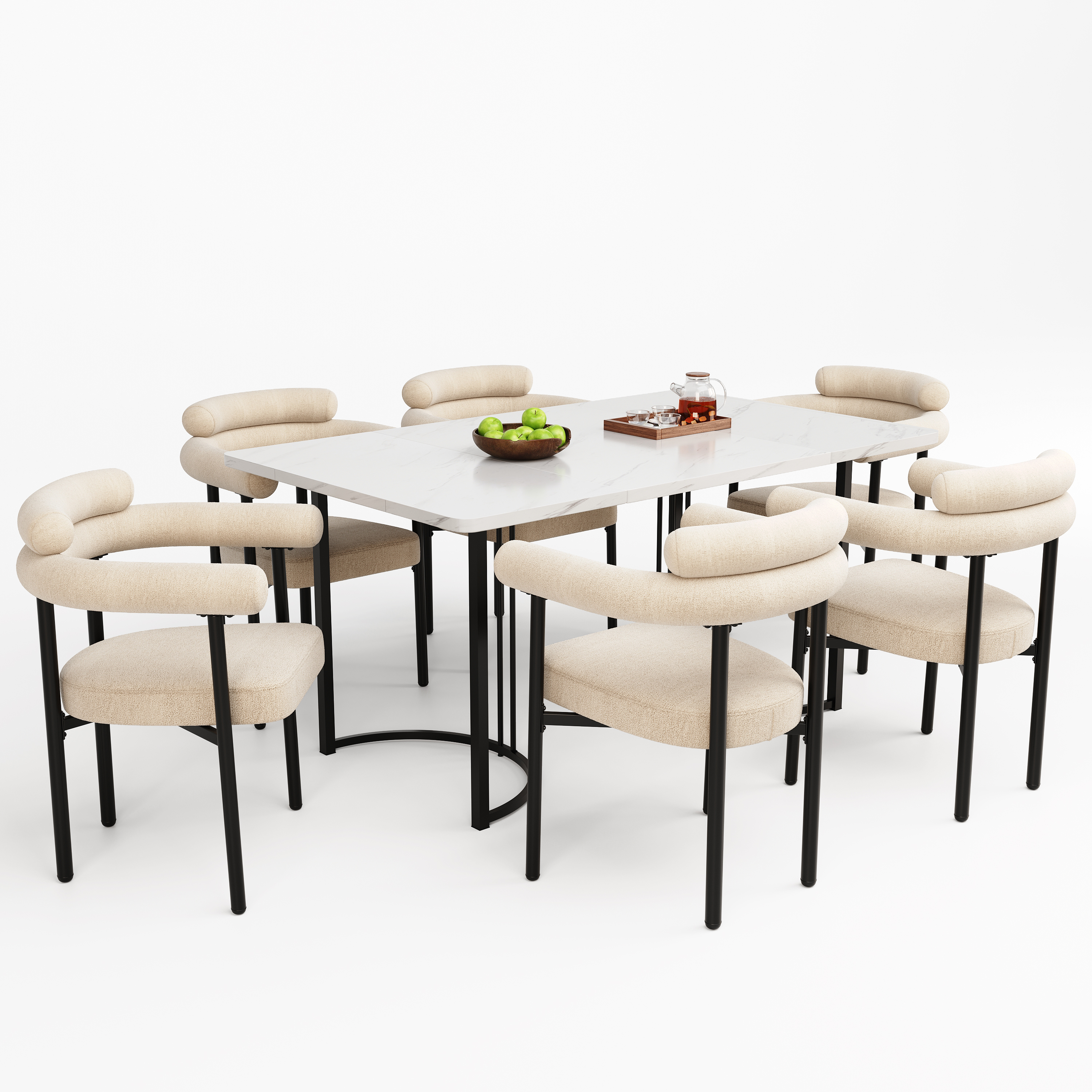 Modern Dining Chairs Set Of 6, Upholstered Velvet Armchairs,Comfortable Armrest Dining Chairs For Kitchen, Dining Room, Living Room, Multiple Colour Options