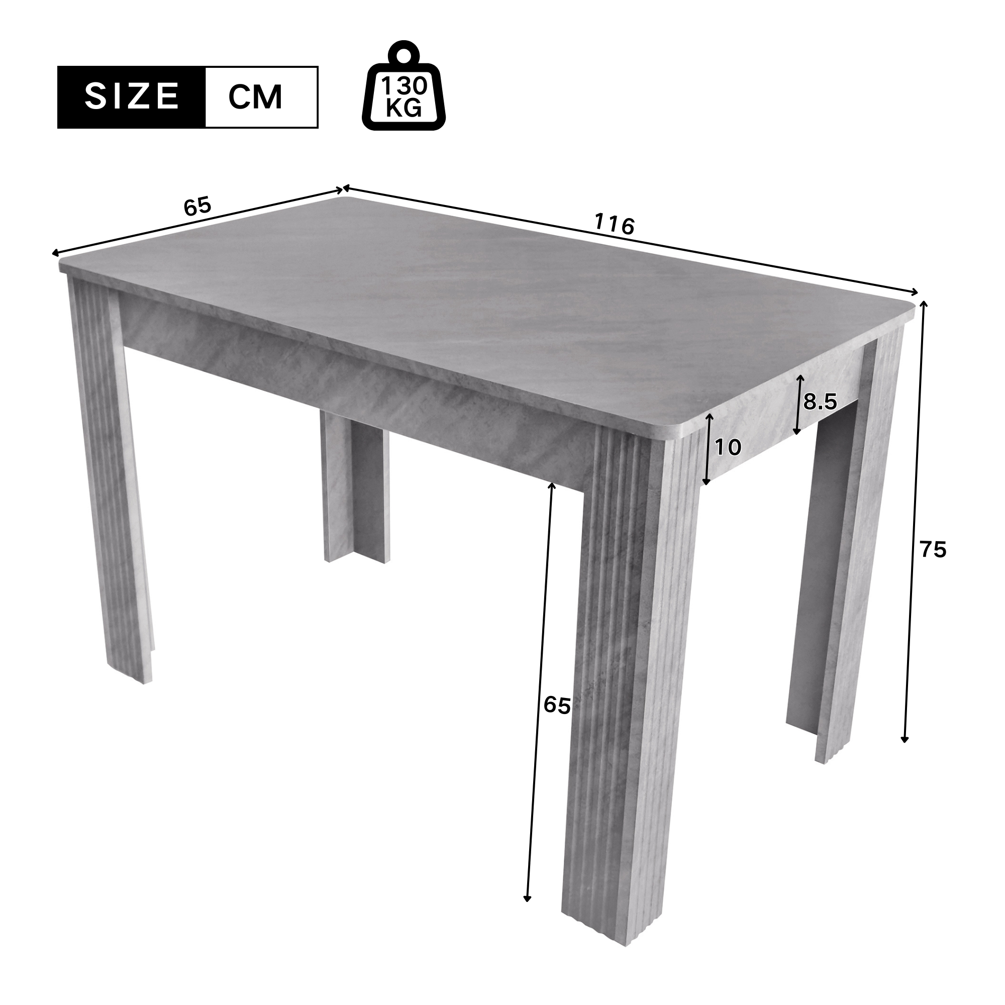 4 Seater Dining Room Table, MDF Wood Rectangle Modern Kitchen Dining,Room Furniture Unit, Small Kitchen Table,Coffee Table,Small Table For Home & Cafe, Grey