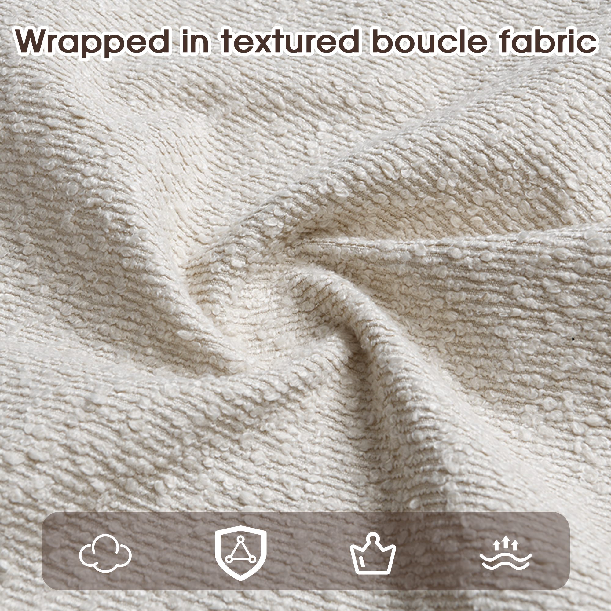 Set Of 2, Solid Wood Chairs, Dining Chairs, Suitable For Homes, Restaurants, Living Rooms, And Cafes, Boucle, Walnut Wood Color