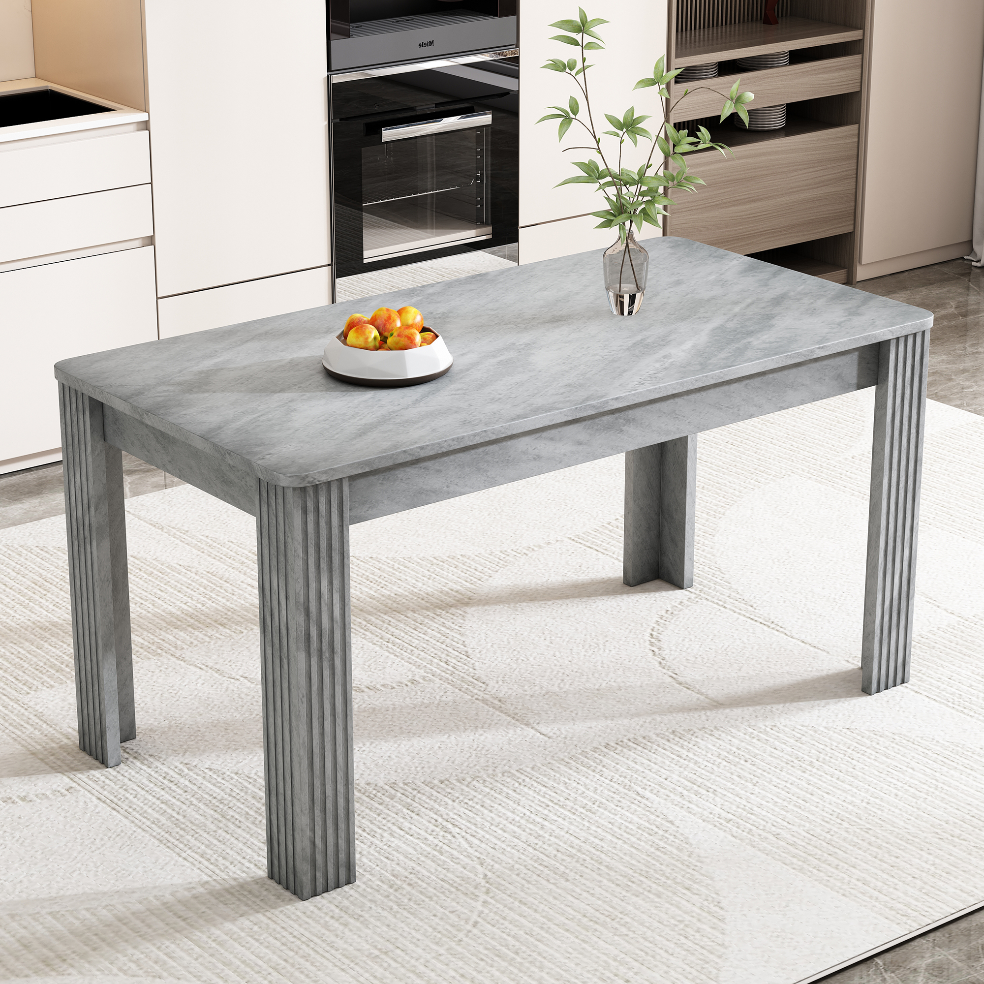 4 Seater Dining Room Table, MDF Wood Rectangle Modern Kitchen Dining,Room Furniture Unit, Small Kitchen Table,Coffee Table,Small Table For Home & Cafe, Grey